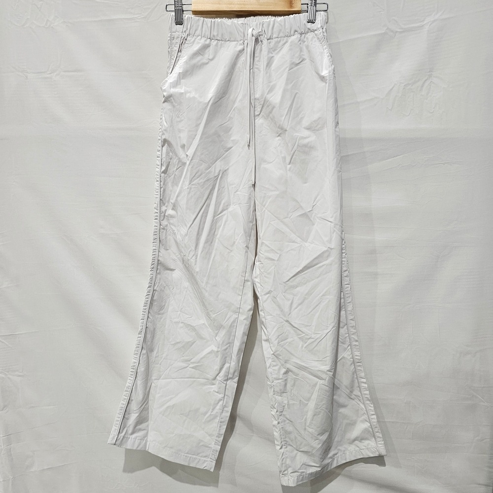 Wild Fable Womens XXS‎ White Wide Leg Track Pants Drawstring Waist Preppy Sporty